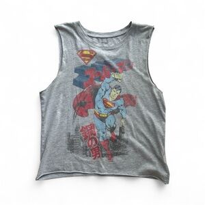 Forever 21 DC Comics Superman Gray Sleeveless T-Shirt